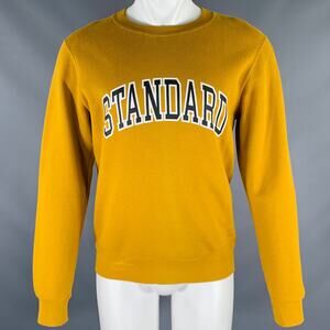 SANDRO Size S Yellow Black White Graphic Cotton Crew Neck Sweatshirt